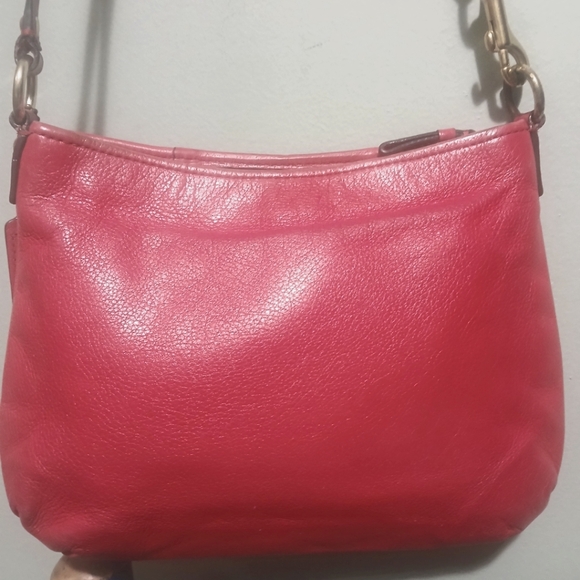 Coach Fuchsia Leather Shoulder Bag Vintage - Picture 3 of 12